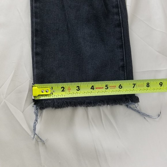 Pacsun Jeans Womens 25 High‎ Rise Black Denim Straight Destroyed Charcoal Wash - Picture 10 of 16